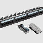 Cat. 6A UTP 1 U 24 ports GIGALAN 500+ patch panel with label holder and cable management system 05618