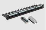 Cat. 6A UTP 1 U 24 ports GIGALAN 500+ patch panel with label holder and cable management system 05618