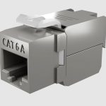 Cat. 6A shielded RJ45 slim keystone jack, tool-less 05834