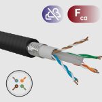 Cat. 6 U/UTP outdoor Fca rodent-resistant cable in 1000 m reel, AWG 23, black color 0755