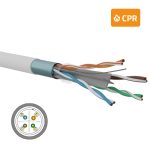 Cat. 6 F/UTP LSZH Dca s2, d2, a1 solid cable in 500 m reel, white color 0809D2