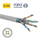Cat. 6A F/FTP LSZH Cca, s1a, d1, a1 solid cable in 500 m reel, white color 0848C
