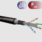 Cat. 6A U/UTP outdoor PE Fca solid cable, rodent-proof armored, 500 m reel, black color 268ARM