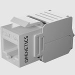Cat. 6A UTP RJ45 180º slim keystone jack, tool-less white color 5827