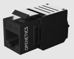 Cat. 6A UTP RJ45 180º slim keystone jack, tool-less BLACK color 5828