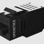 Cat. 6A UTP RJ45 180º slim keystone jack, tool-less BLACK color 5828