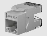 Cat. 6A UTP RJ45, 90º/180º slim keystone Jack, white color [revamped design] [compatible with tools P/N 22193 and 22194] 5848