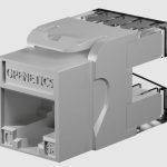 Cat. 6A UTP RJ45, 90º/180º slim keystone Jack, white color [revamped design] [compatible with tools P/N 22193 and 22194] 5848