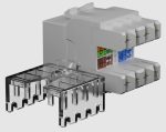 Cat. 6A UTP RJ45, 90º/180º slim keystone Jack, white color [revamped design] [compatible with tools P/N 22193 and 22194] 5848 - Image 2