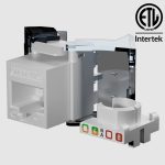 Cat. 6A UTP RJ45 slim keystone jack, tool-less, ETL Certif. [AXT Certifi ed and compatible with Madrid Digital] 5854