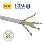Cat. 6 U/UTP LSZH Cca, s1, d1, a1 solid cable in 305 m box, AWG 23, white blanco 704C