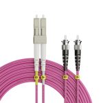 50697  OM4 ST-LC Duplex Patch Cord – 50/125 μm, 2 m